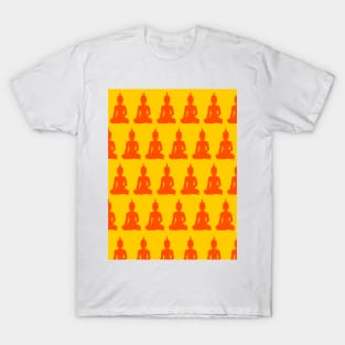 Orange Yellow Buddha Pattern T-Shirt